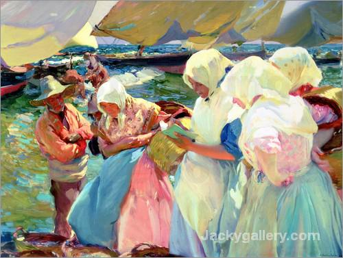 Fisherwomen on the Beach by Joaquin Sorolla y Bastida paintings reproduction